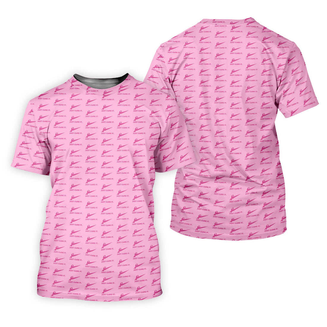 Just Cure It Pink Ribbon Breast Cancer Golf Shirt, Women’s Golf Polo, Ladies Golf Top