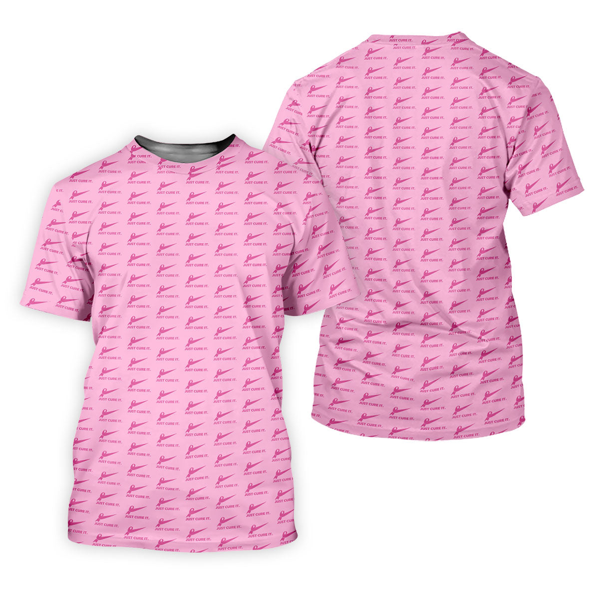 Just Cure It Pink Ribbon Breast Cancer Golf Shirt, Women’s Golf Polo, Ladies Golf Top