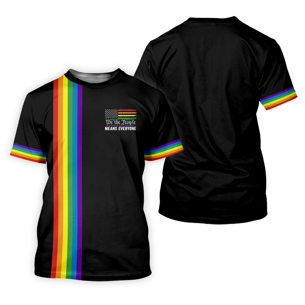 We The People Means Everyone American Pride LGBT Support Golf Tops For Men, Golf Shirts For Men