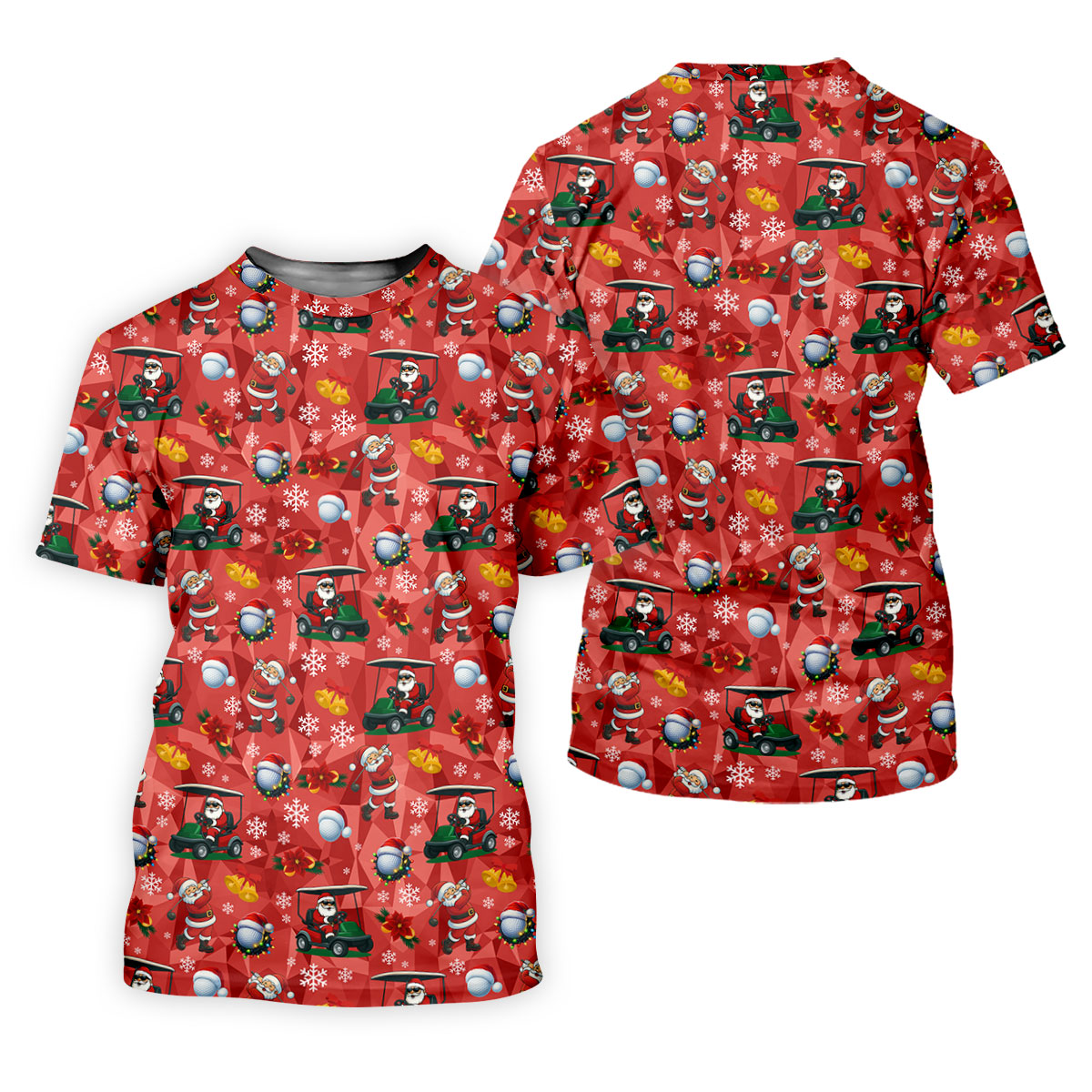 Santa Christmas Red Golf Shirt, Fun Golf Shirts For Men, Christmas Golf Shirt, Golf Shirts For Men