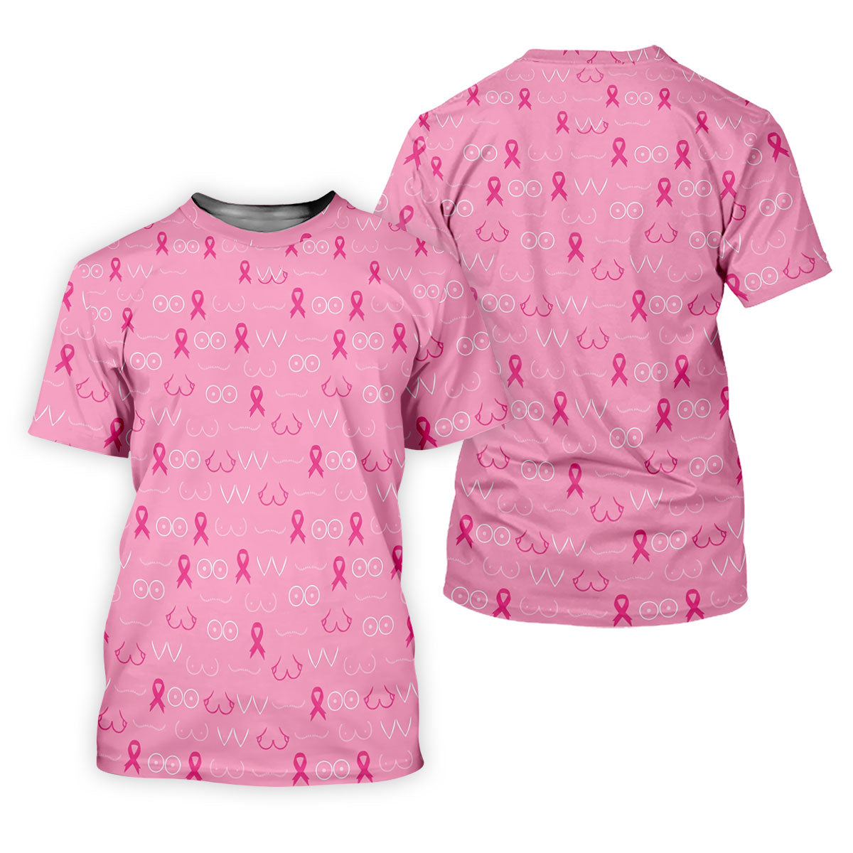 Pink Breast Line Art Breast Cancer Polo Shirt, Men's Golf Shirt, Mens Golf Apparel