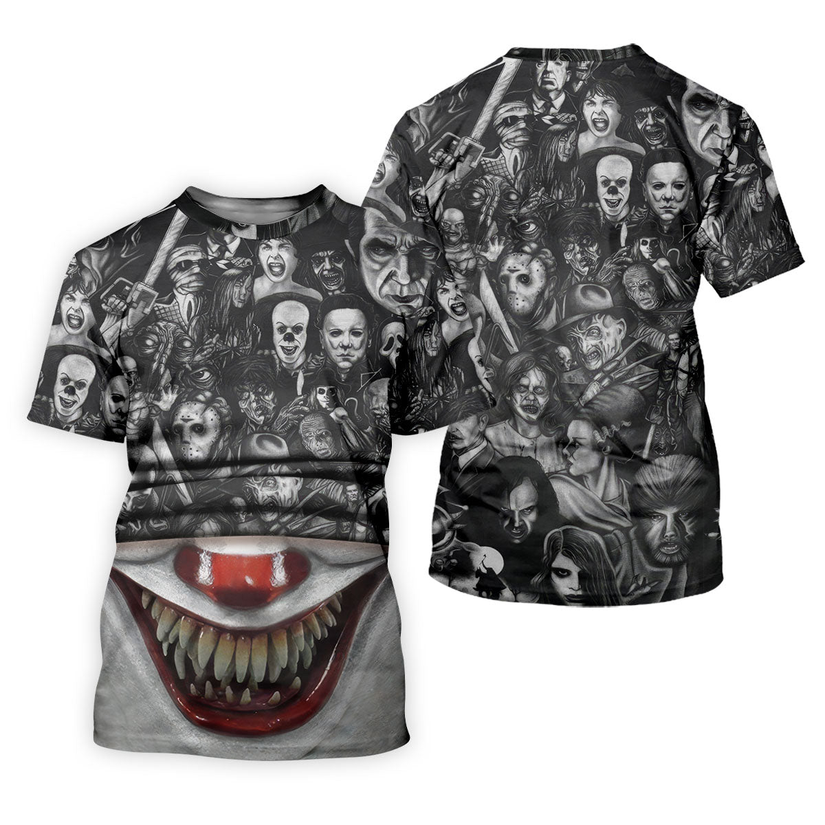 Sharp Teeth Clown Horror Character Halloween Polo Shirt, Womens Golf Tops, Ladies Golf Top