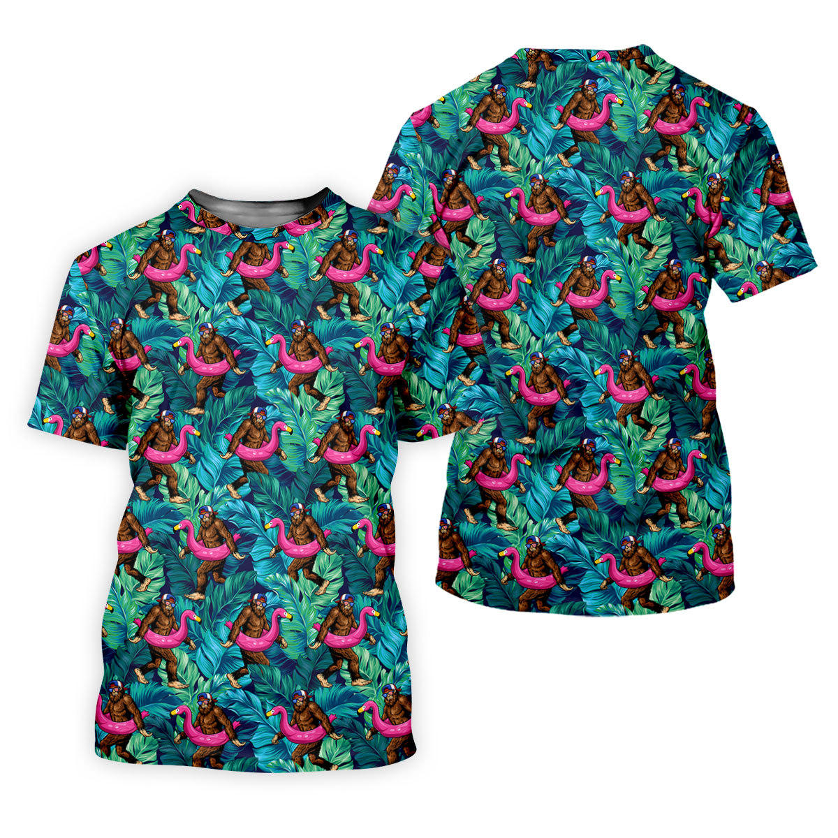 Tropical Flamingo Bigfoot Golf Shirt, 250 Years 4th Of July Patriotic Golf Shirt For Women