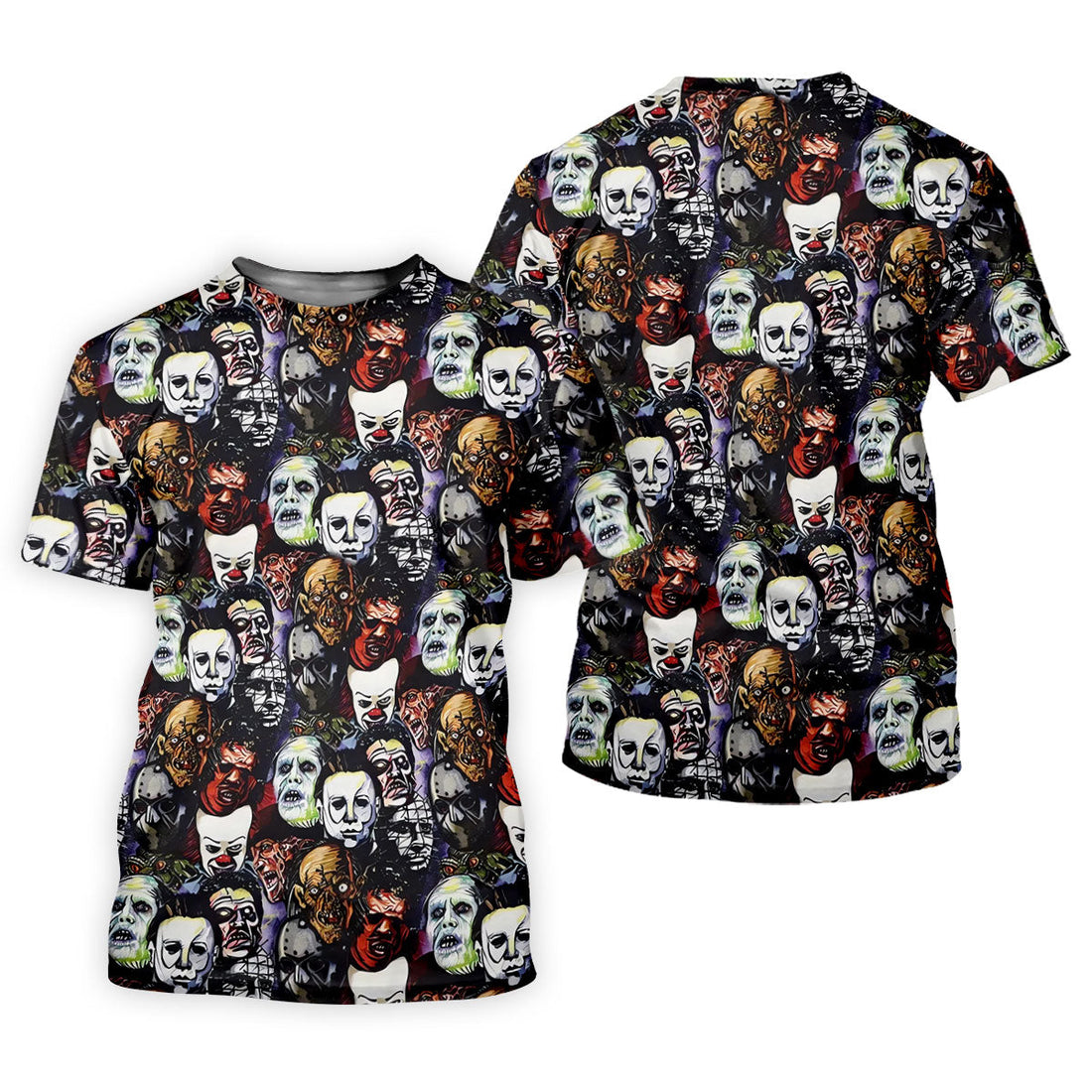 Horror Character Movie Villain Collage Golf Polo Shirt, Men's Golf Polo, Hawaiian Golf Shirt