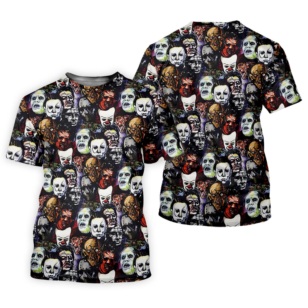 Horror Character Movie Villain Collage Golf Polo Shirt, Men's Golf Polo, Hawaiian Golf Shirt