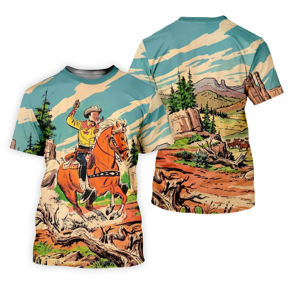 Vintage Cowboy Horse Riding Golf Polo Shirt, Golf Shirts For Women, Ladies Golf Tops