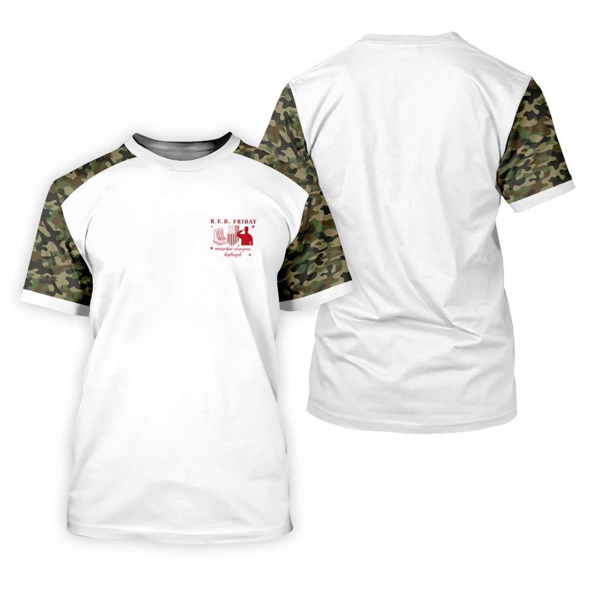 RED Friday Camo White Patriotic 4th Of July Golf Shirt, 250th Anniversary Golf Shirts For Men