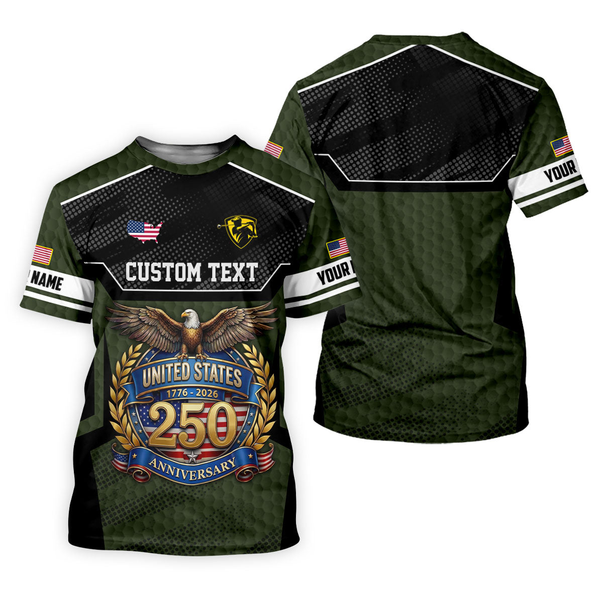 US 250 Anniversary Patriotic 4th Of July Green Golf Shirt, Ladies Golf Shirts, Golf Shirt For Women