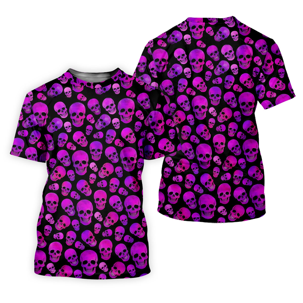 Purple Skull Gothic Pattern Hawaiian Golf Shirt, Mens Golf Polo, Printed Golf Shirts