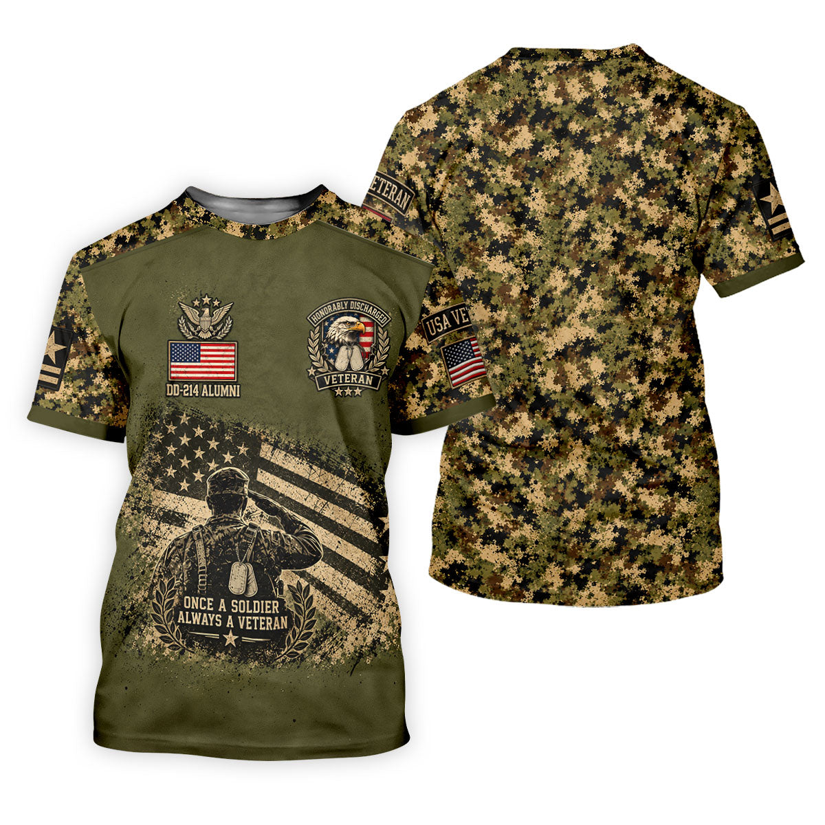 DD-214 Soldier Flag Camo Golf Polo Shirt, Women Golf Shirts, Veterans Day Golf Shirt