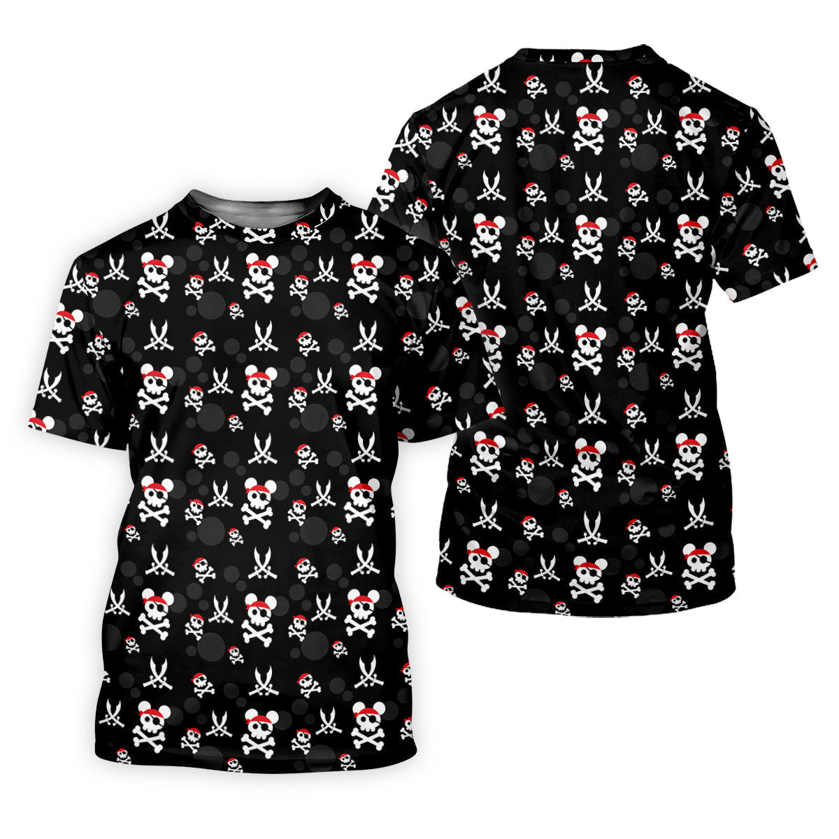 Pirate Skull Mouse Halloween Golf Polo Shirt, Horror Character Shirt, Mens Golf Polo