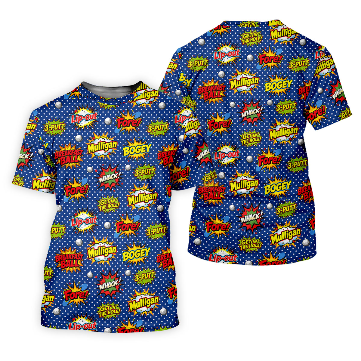 Funny Comic Pop Art Golf Shirt, Hawaiian Golf Shirt, Golf Shirts For Men