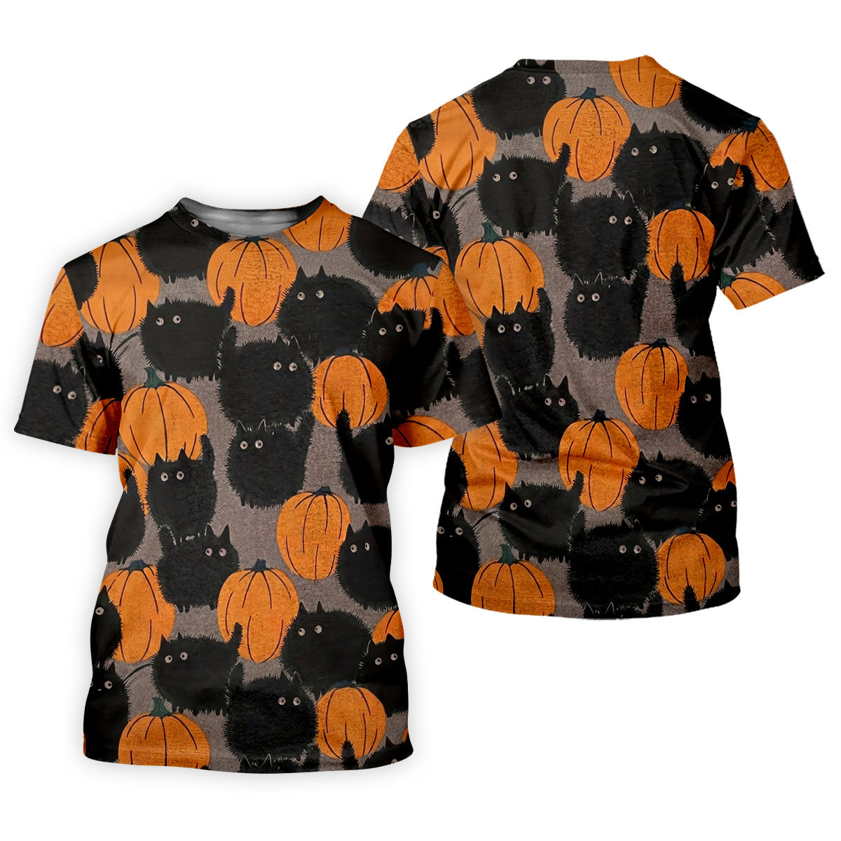 Black Cat Pumpkin Halloween Golf Polo Shirt, Mens Golf Apparel, Golf Shirts For Men