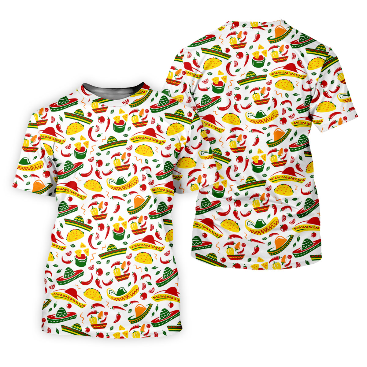 Mexican Fiesta Seamless Pattern Ladies Golf Tops, Cinco De Mayo Celebration Golf Shirt For Women