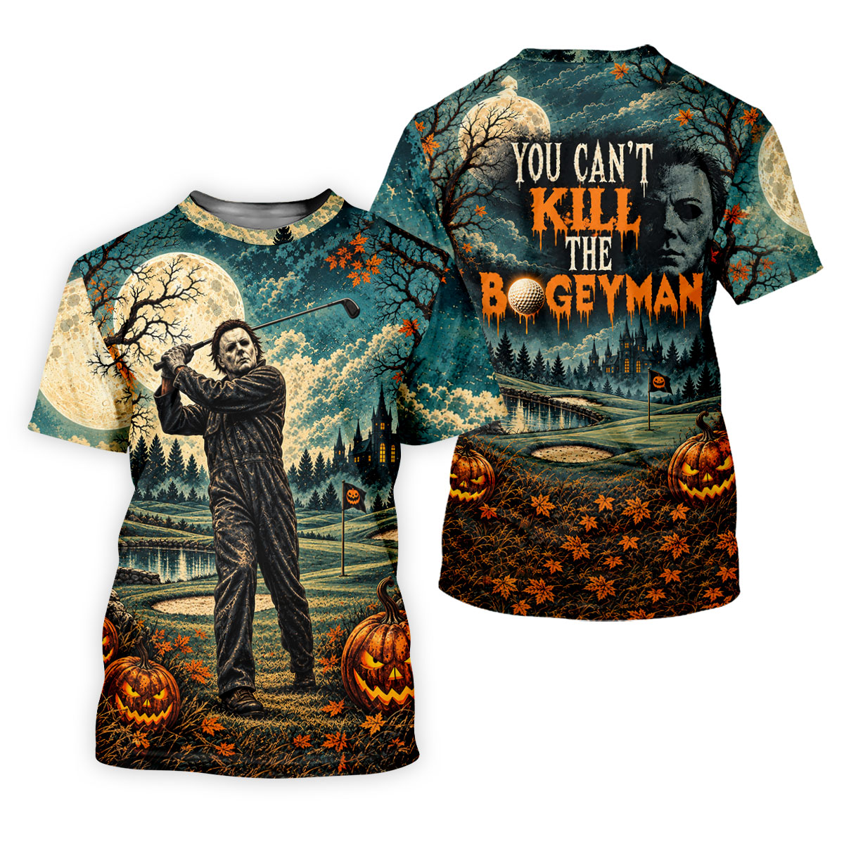Halloween Can't Kill Bogeyman Horror Character Polo Shirt, Womens Golf Tops, Golf Apparel