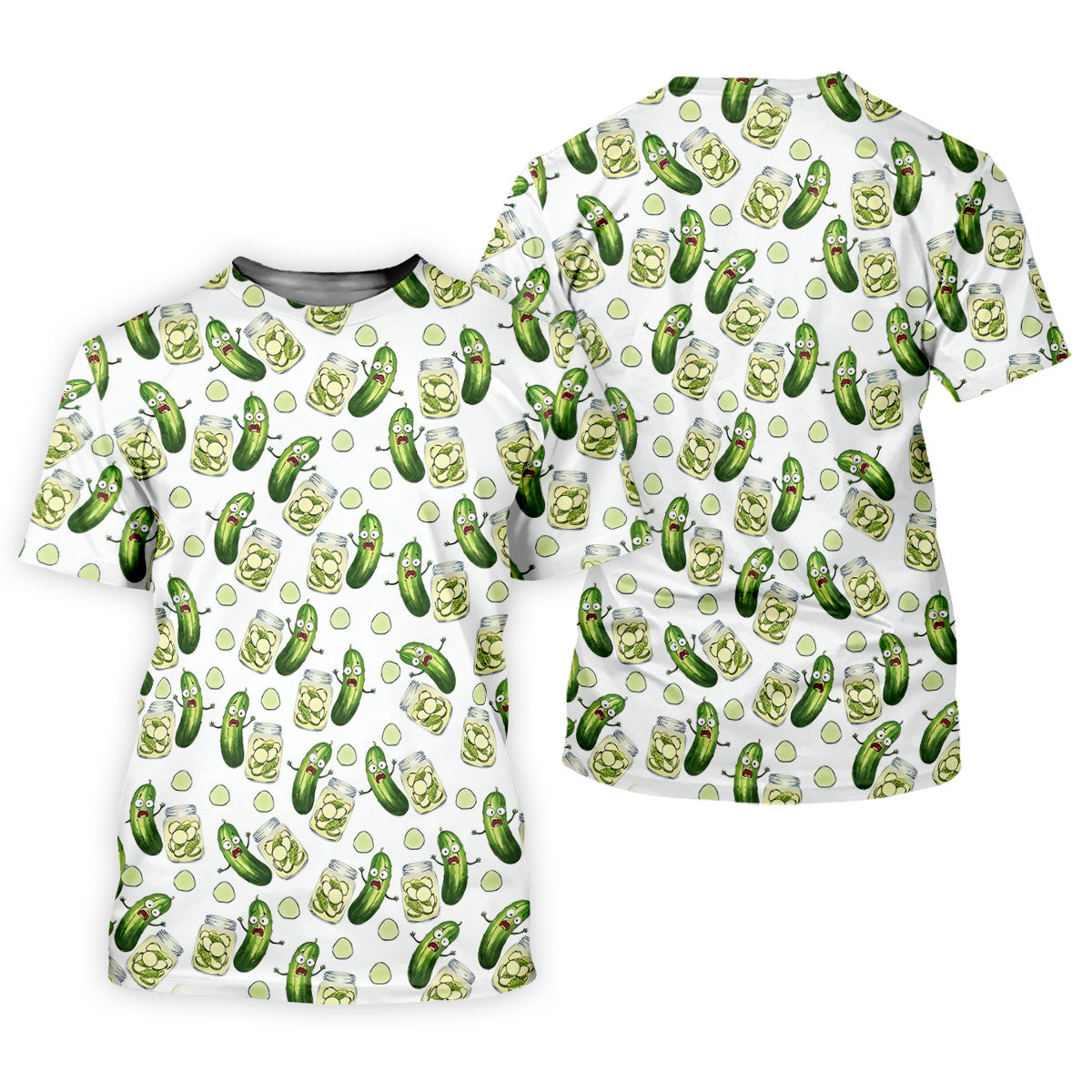 Funny Pickle Hawaiian Golf Shirt, Cartoon Style Women's Golf Tops, Ladies Golf Shirts