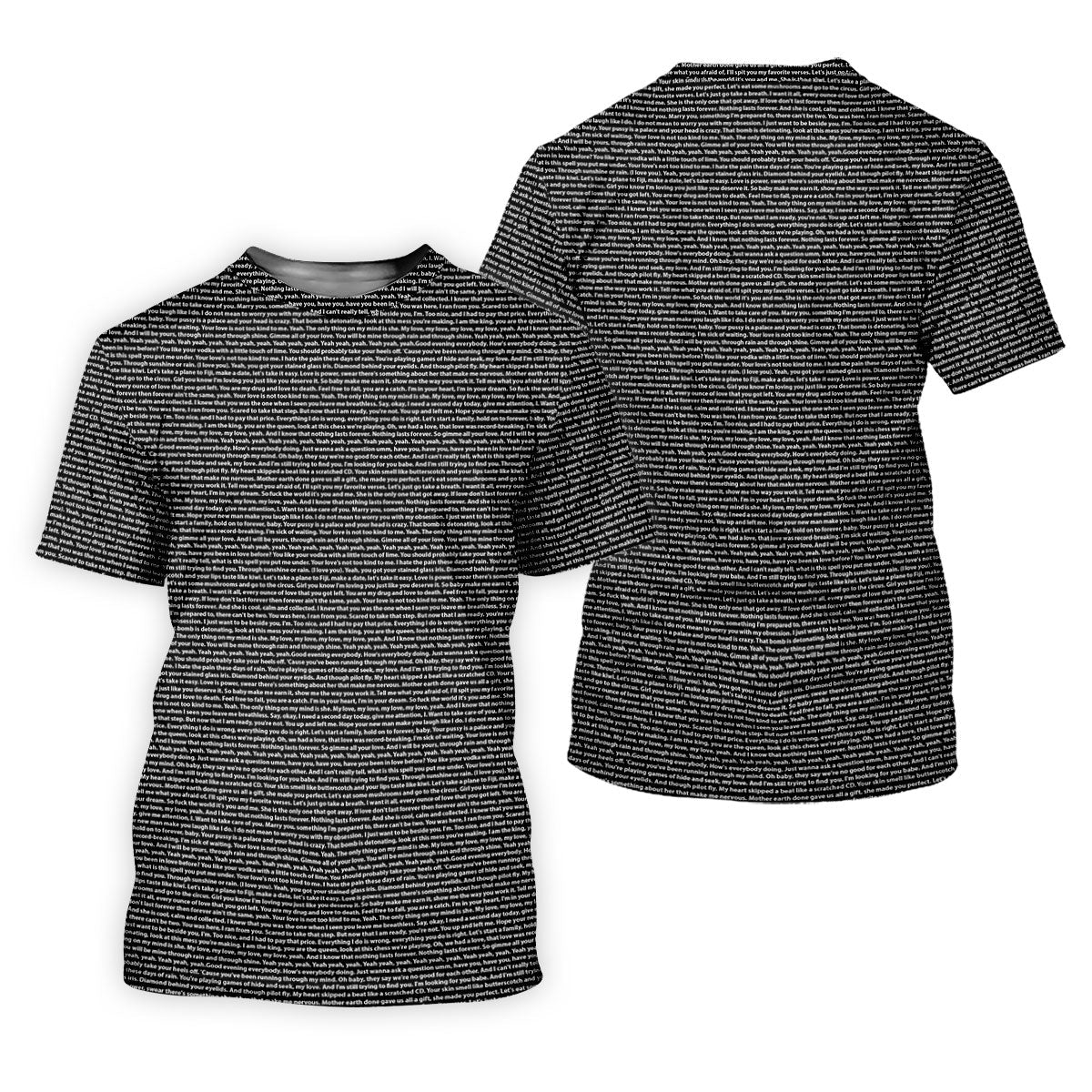 Black Text Pattern Golf Polo Shirt, Golf Shirts For Men, Printed Golf Shirts