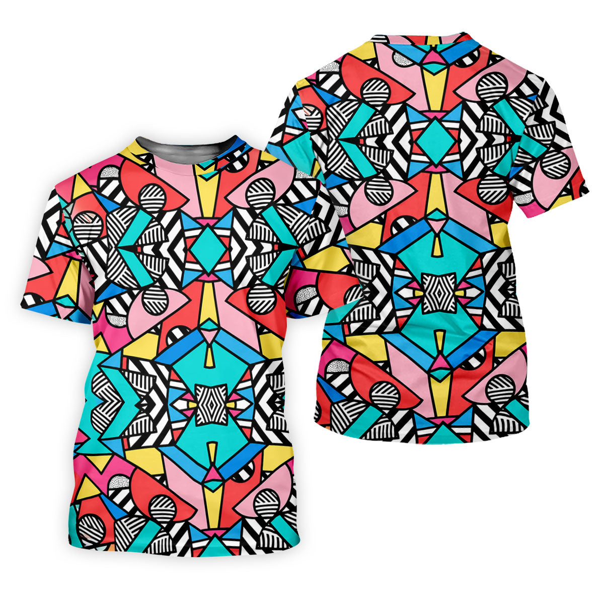 Abstract Geometric Pop Art Golf Polo Shirt, Men's Golf Shirt, Mens Golf Apparel