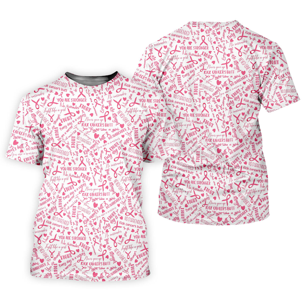 Never Give Up Breast Cancer Quote Polo Shirt, Men's Golf Shirt, Mens Golf Apparel