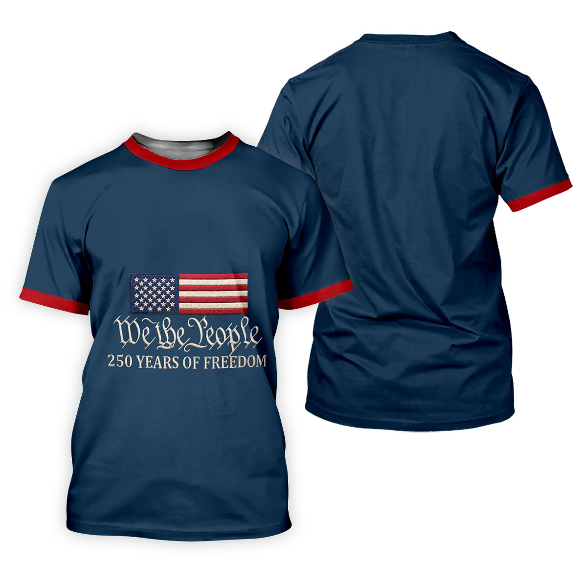 We The People 250 Years American Flag Golf Shirt, Patriotic 4th Of July Golf Shirt For Women