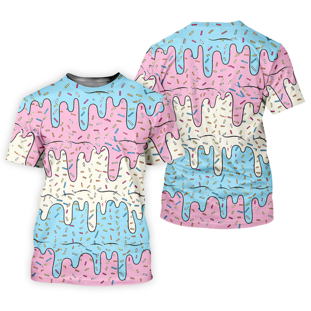 Ice Cream Drip Hawaiian Golf Shirt, Summer Sweets Women's Golf Tops, Ladies Golf Shirts