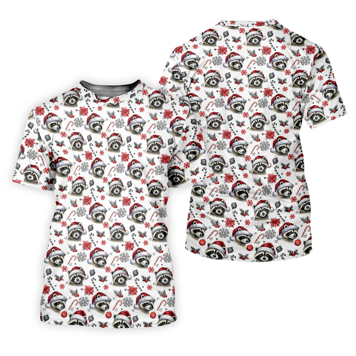 Christmas Raccoon Santa Hat Golf Polo Shirt, Women’s Golf Polo, Golf Tops For Women