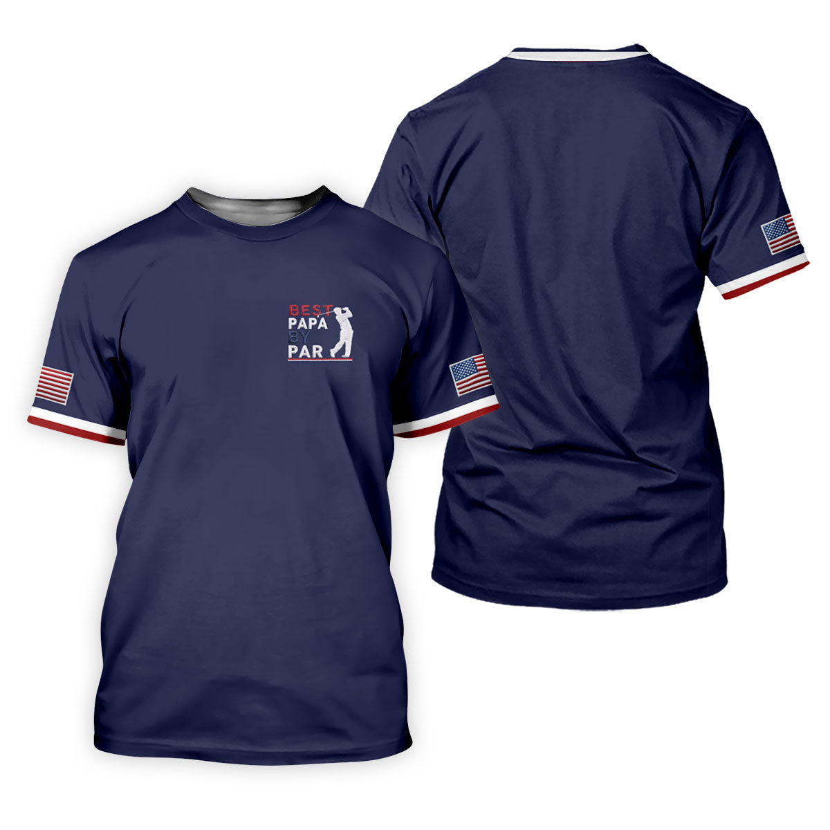 Navy Best Papa By Par Embroidered Golf Polo Shirt, Women’s Golf Polo, Golf Shirts For Women