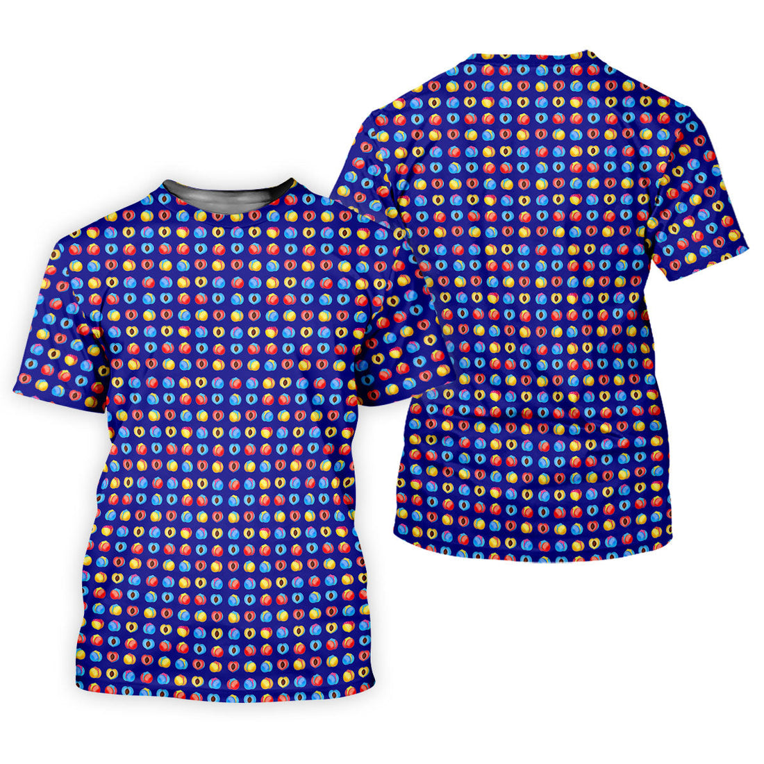 Funny Peach Emoji Pattern Golf Polo Shirt, Women's Golf Polo, Printed Golf Shirt