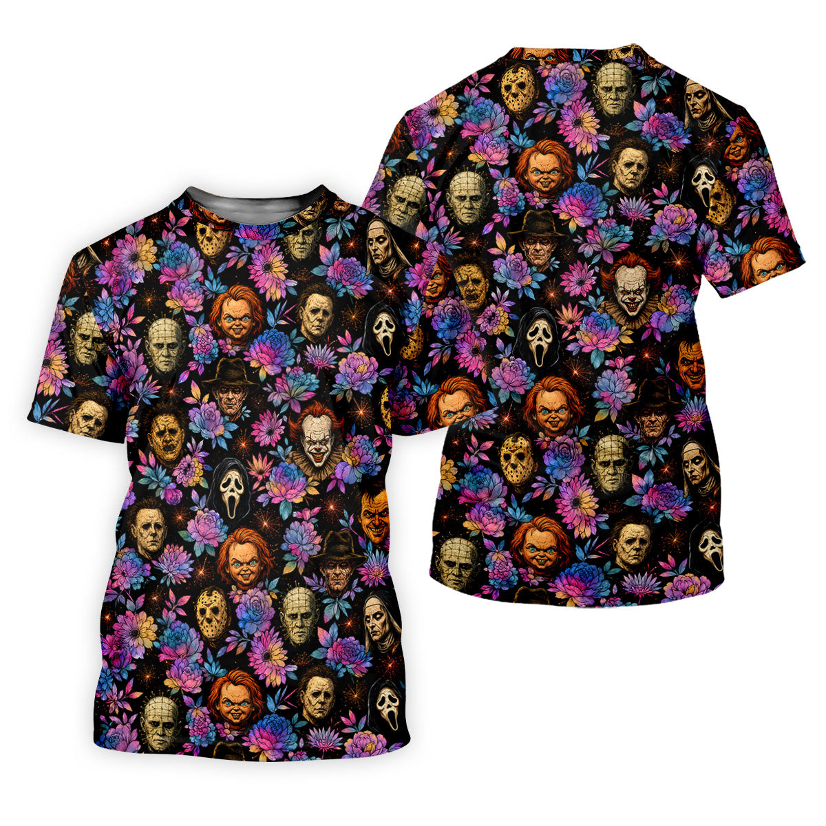 Floral Horror Character Halloween Golf Shirt, Golf Shirts For Men, Mens Golf Apparel