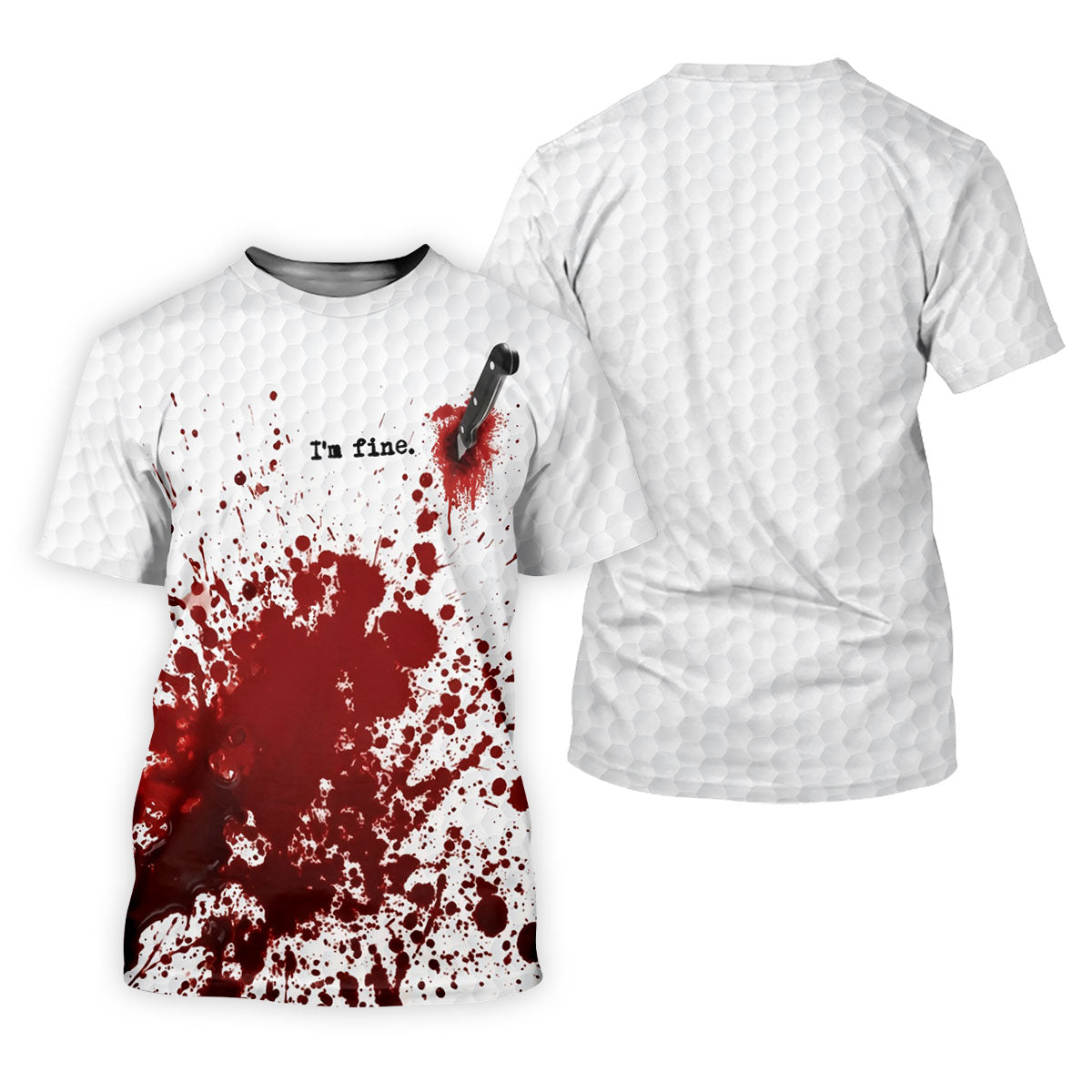 I'm Fine. Horror Golf Polo Shirt, Golf Polo Shirts For Men, Printed Golf Shirts