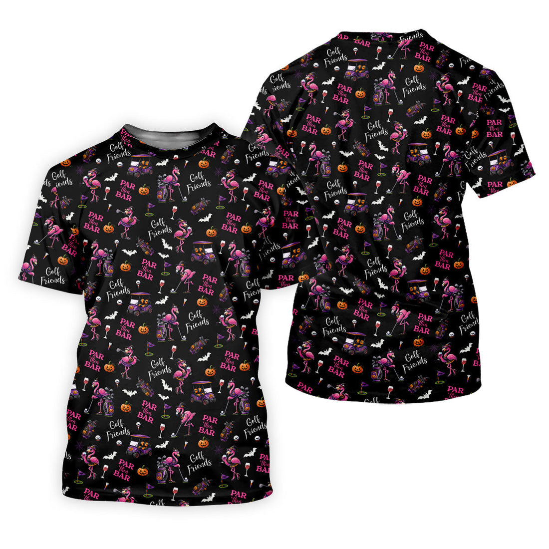 Black Par Then Bar Flamingo Halloween Shirt, Ladies Golf Shirt, Golf Polo For Women