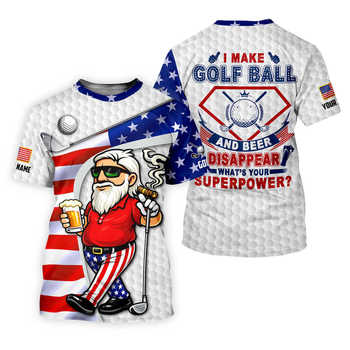 I Make Golf Ball And Beer Disappear Patriotic 4th Of July Funny Golf Shirt, 250 Years Golf Shirt For Women