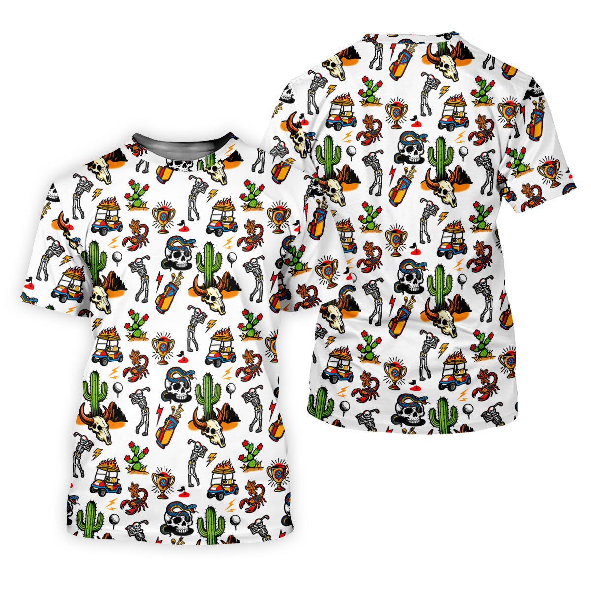 Southwestern Golf Icons Pattern Polo Shirt, Women’s Golf Apparel, Ladies Golf Top