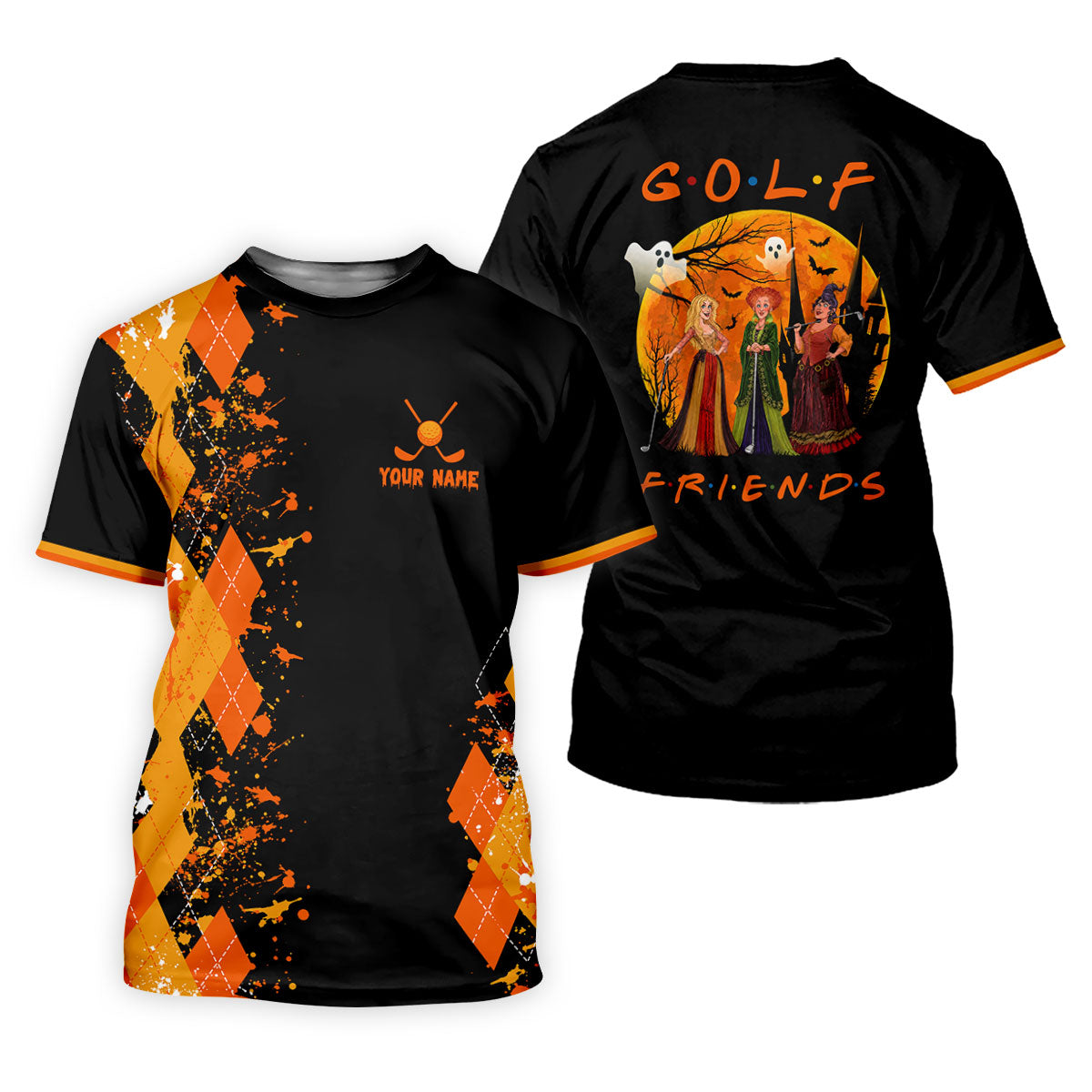 Custom Golf Friends Horror Character Halloween Polo Shirt, Womens Golf Tops, Ladies Golf Top