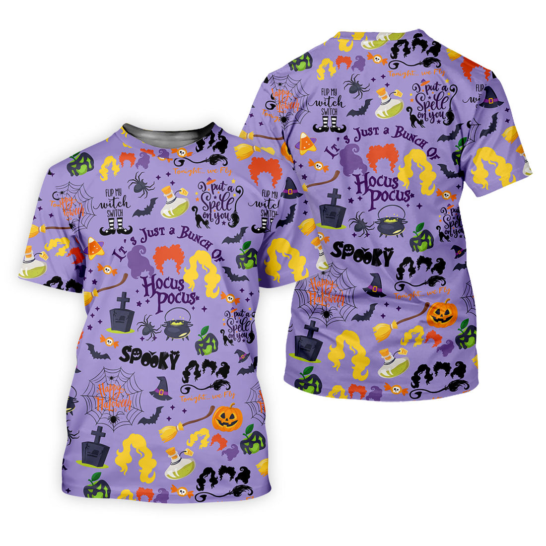 Happy Halloween Witch Spell Pattern Polo Shirt, Women's Golf Polo, Hawaiian Golf Shirt