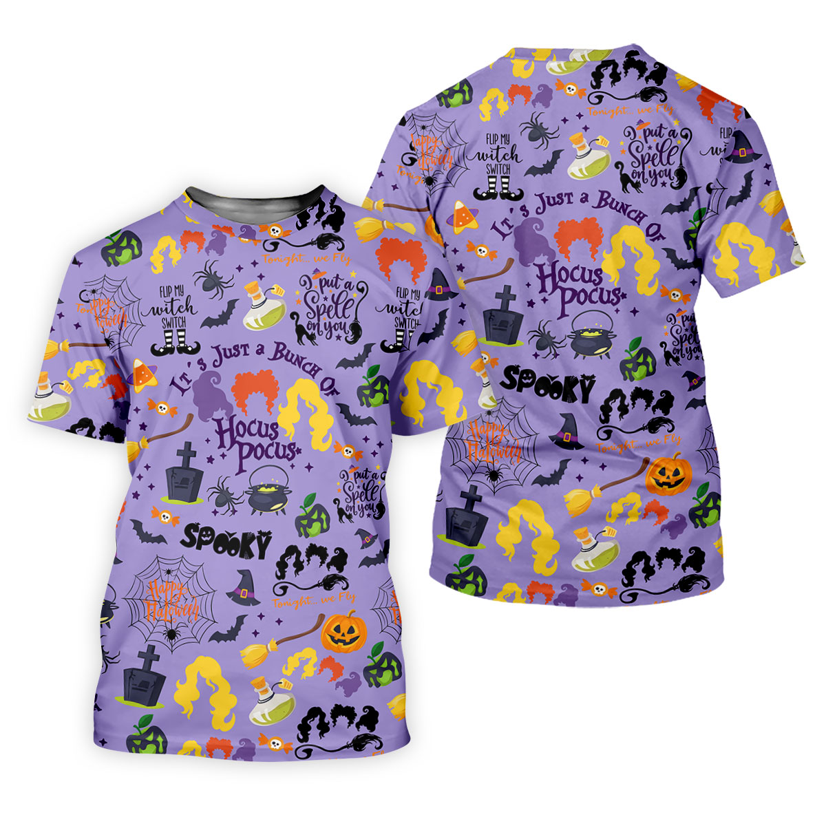 Happy Halloween Witch Spell Pattern Polo Shirt, Women's Golf Polo, Hawaiian Golf Shirt