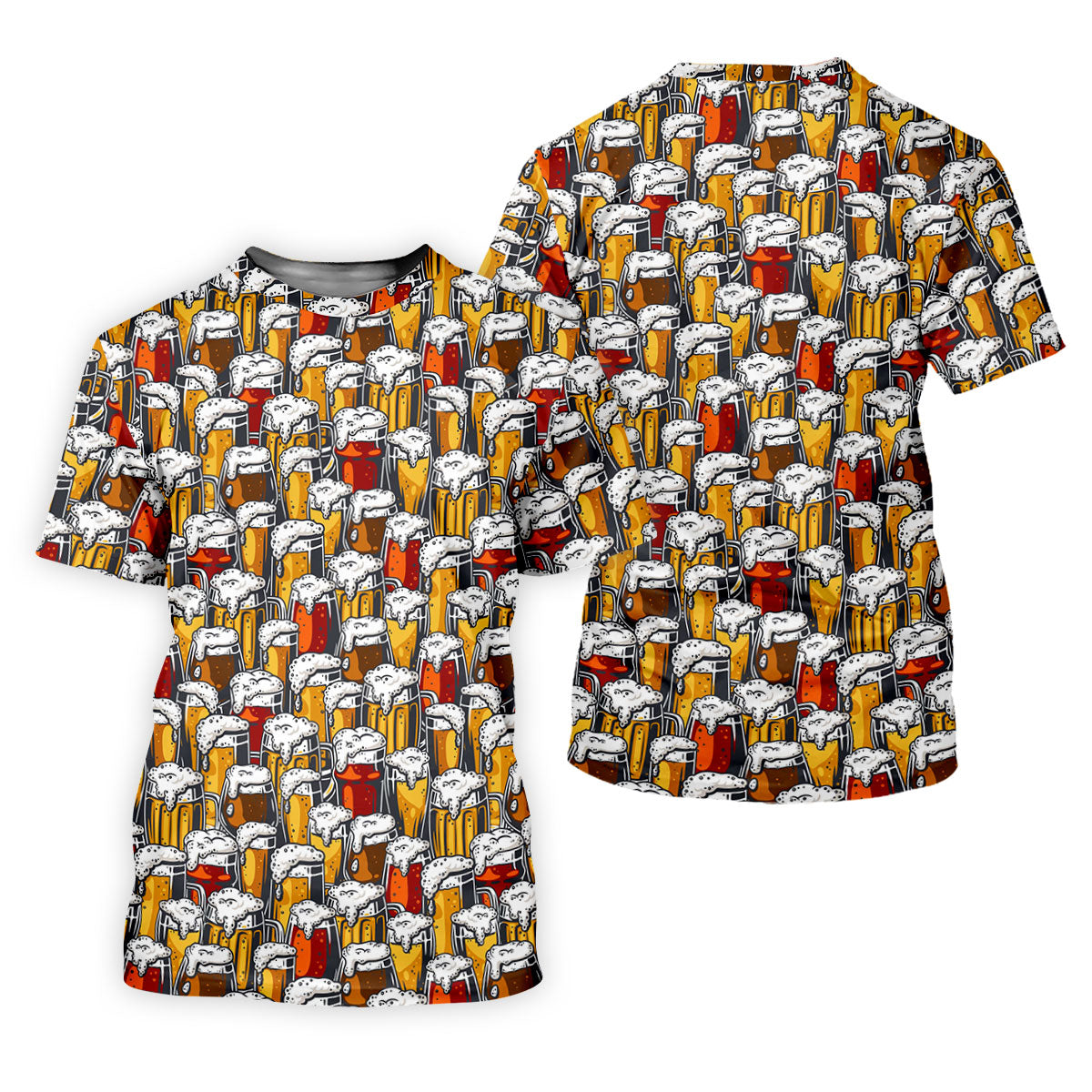 Oktoberfest Beer Glass Pattern Polo Shirt, Mens Golf Polo, Golf Polo Shirts For Men