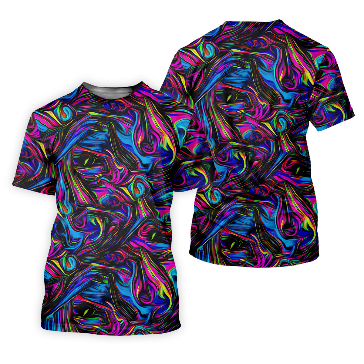 Vibrant Neon Liquid Marble Abstract Golf Shirt, Mens Golf Shirts, Golf Polo Shirts For Men