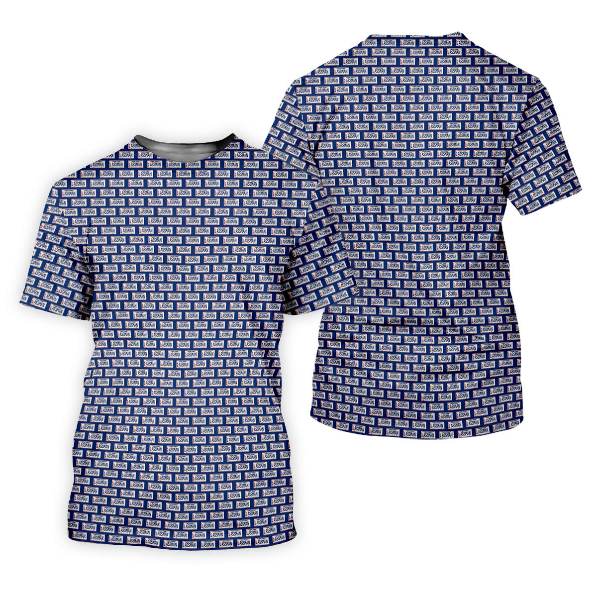 Blue New York Assman Pattern Polo Shirt, Mens Golf Polo, Hawaiian Golf Shirt, Golf Apparel For Men