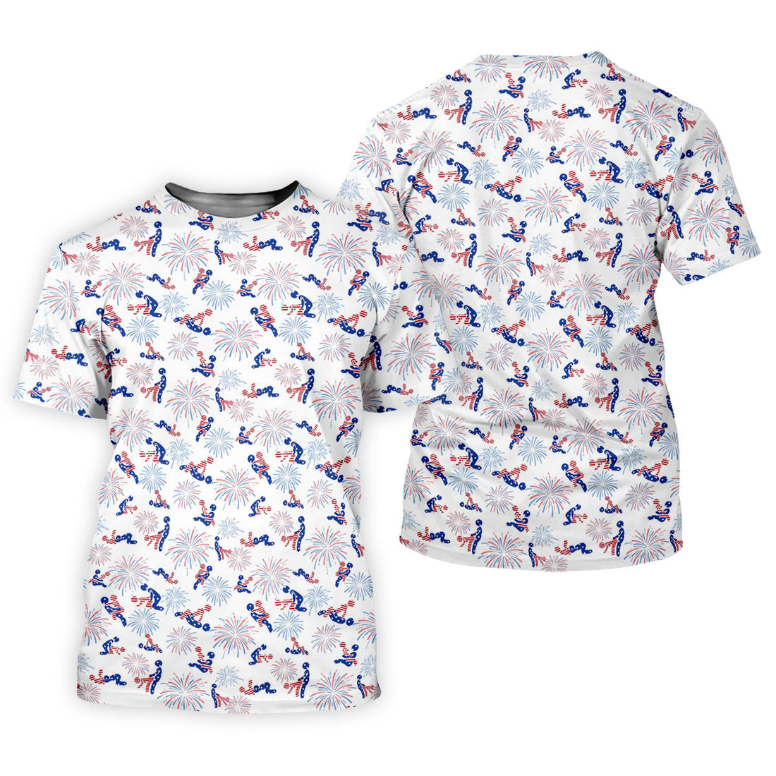 US Flag Pattern Naughty Couple Stick Figures Funny Golf Shirt, 250 Years Golf Shirts For Men