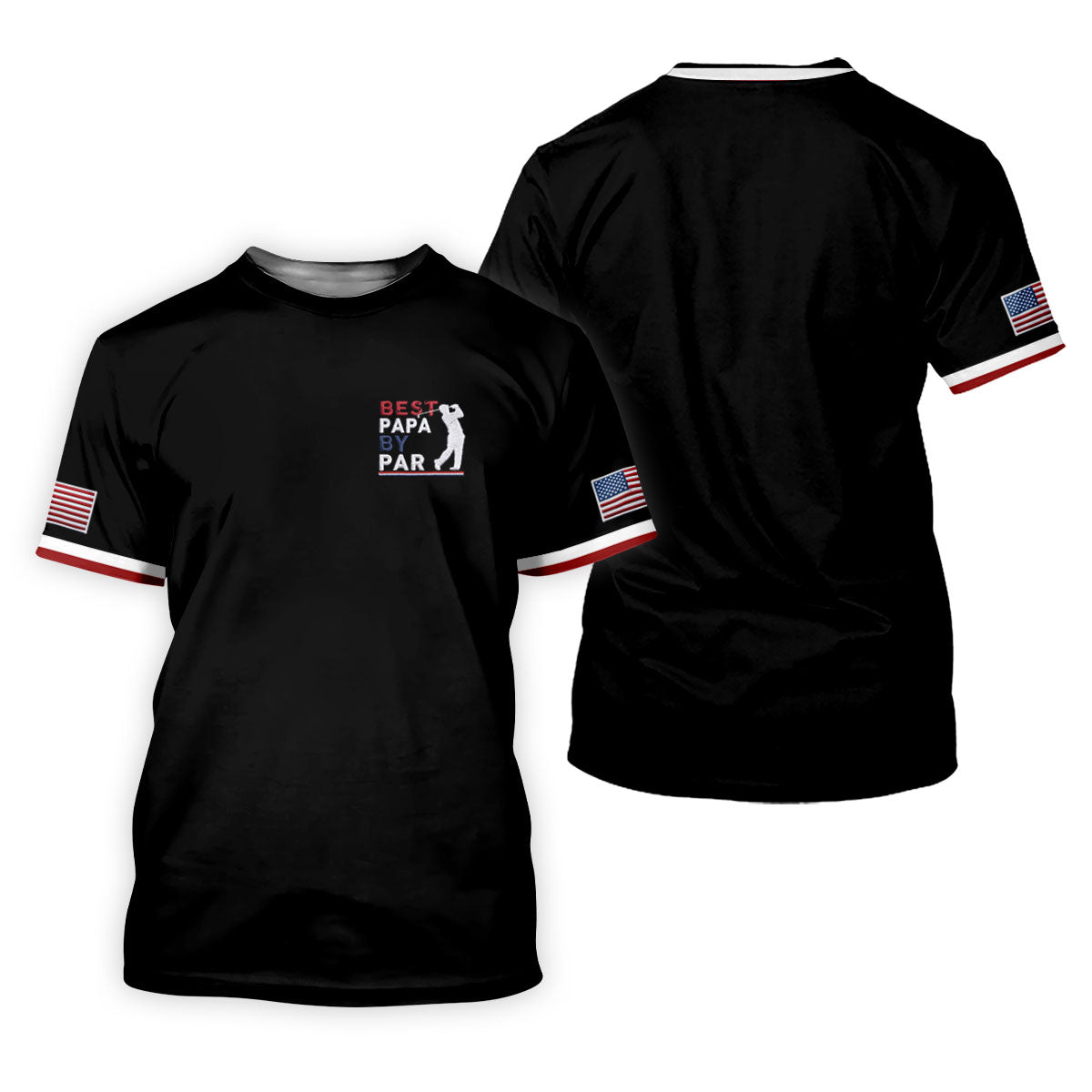 Black Best Papa By Par Embroidered Golf Polo Shirt, Ladies Golf Tops, Women’s Golf Polo