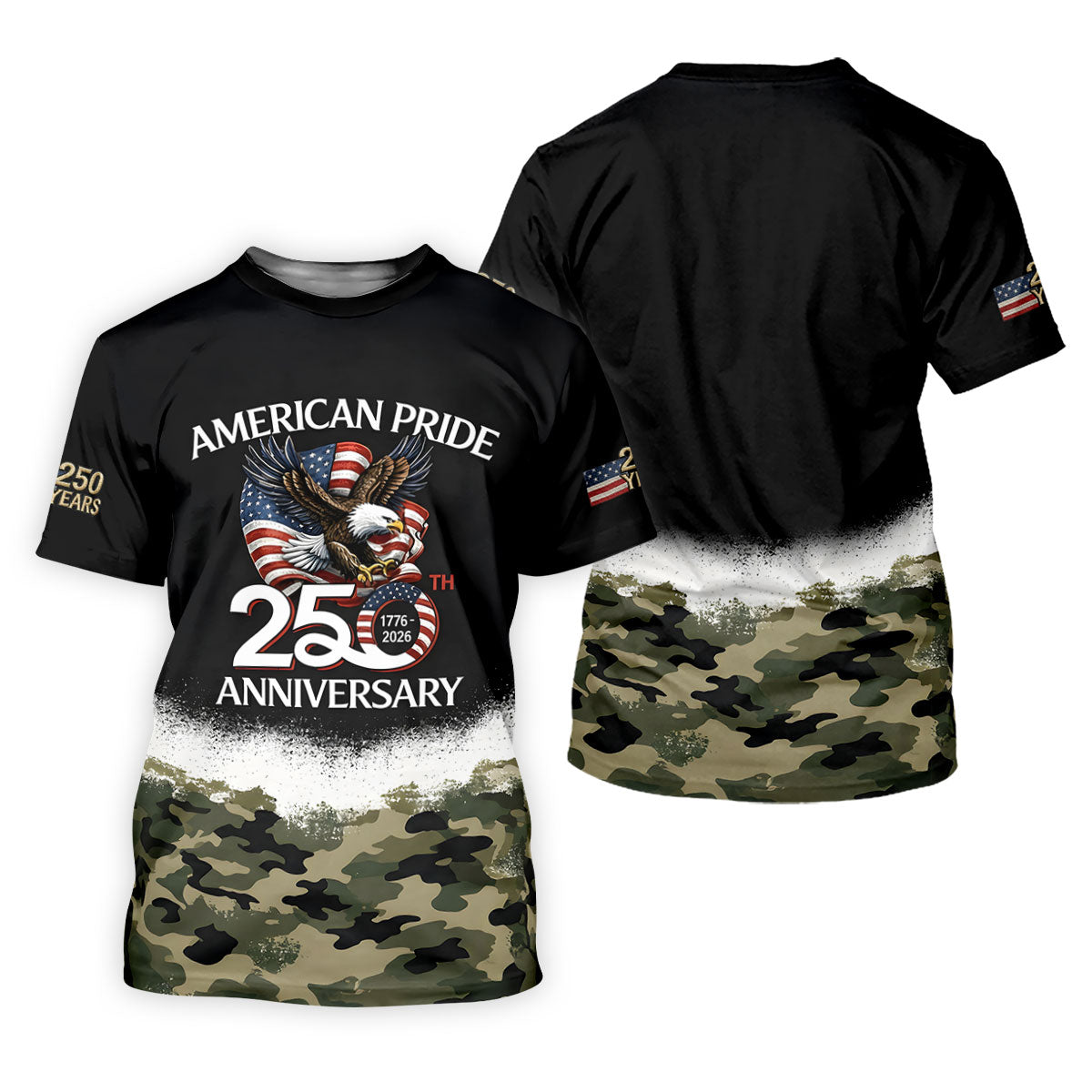 American Pride 250th Anniversary Camo Golf Shirt, Patriotic 4th Of July Golf Shirt For Women