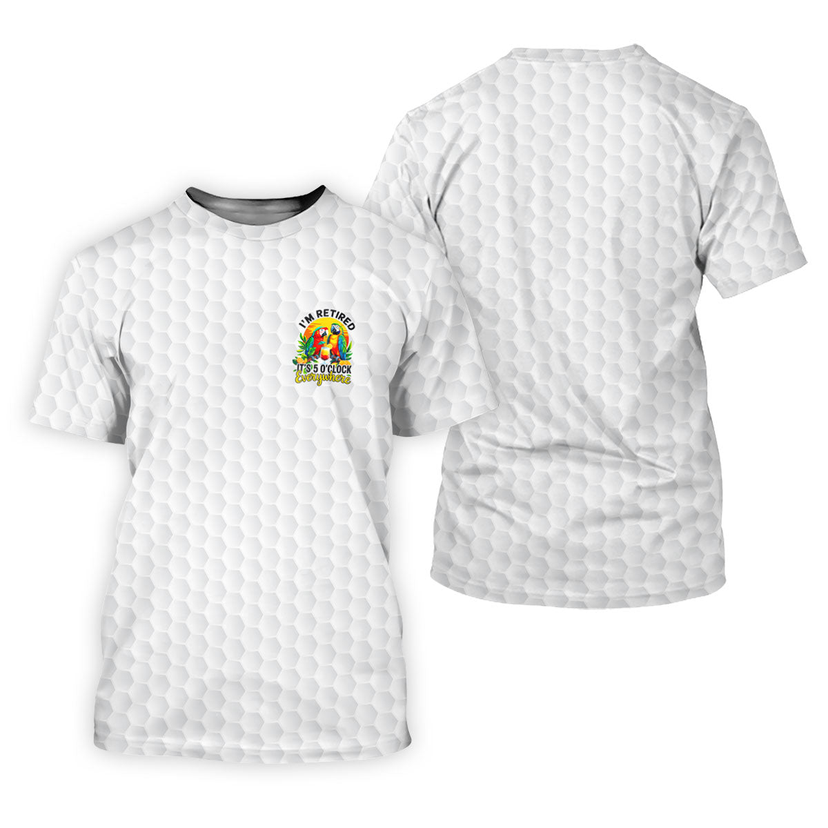 White Tropical Parrot Happy Retirement Golf Polo Shirt, Women's Golf Polo, Performance Golf Shirt