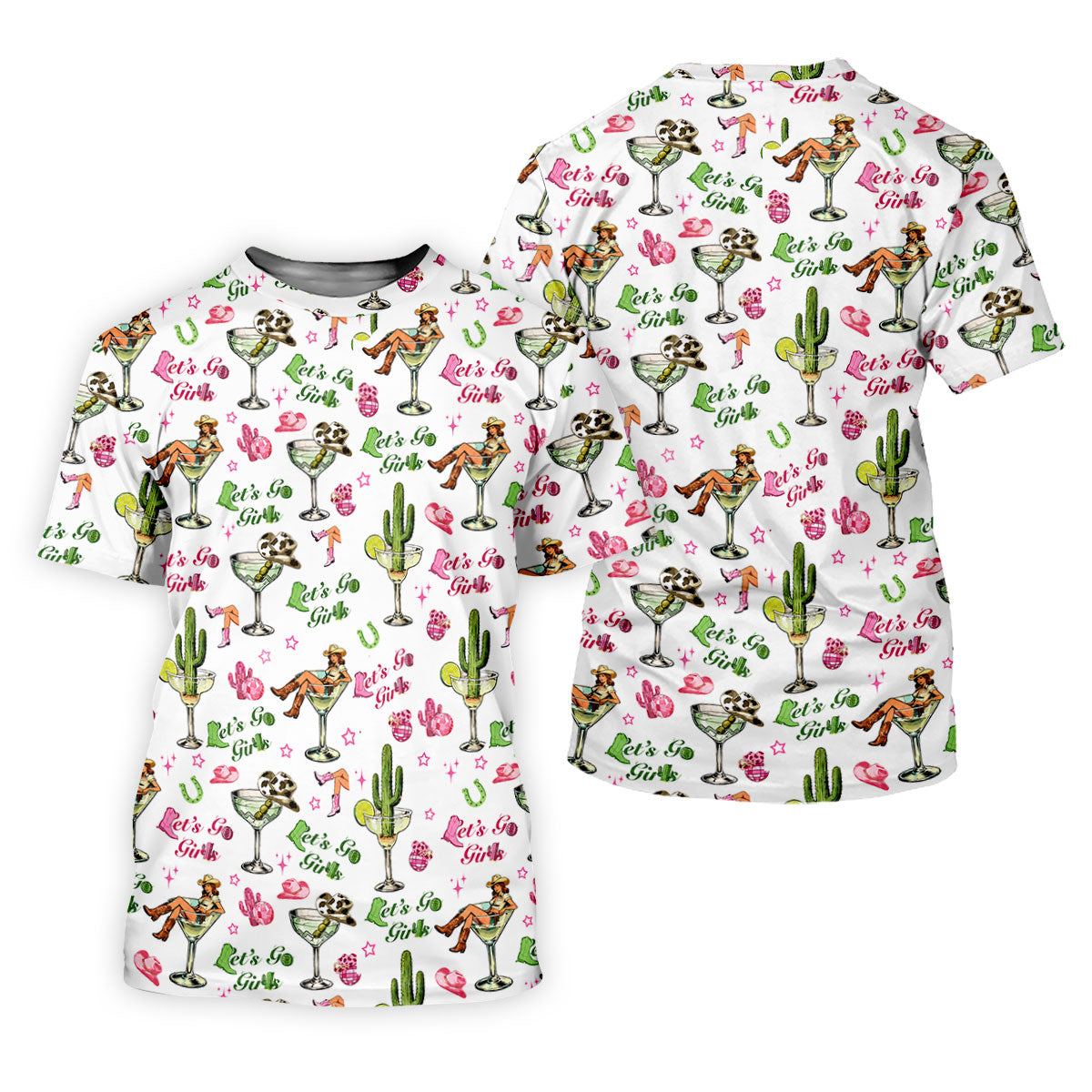 Let's Go Girls Cowgirl Margarita Golf Polo Shirt, Men's Golf Polo, Hawaiian Golf Shirt