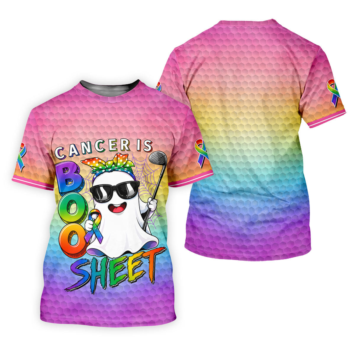 Cancer Is Boo Sheet Ghost Golf Polo Shirt, Women's Golf Polo, Golf Tops For Women