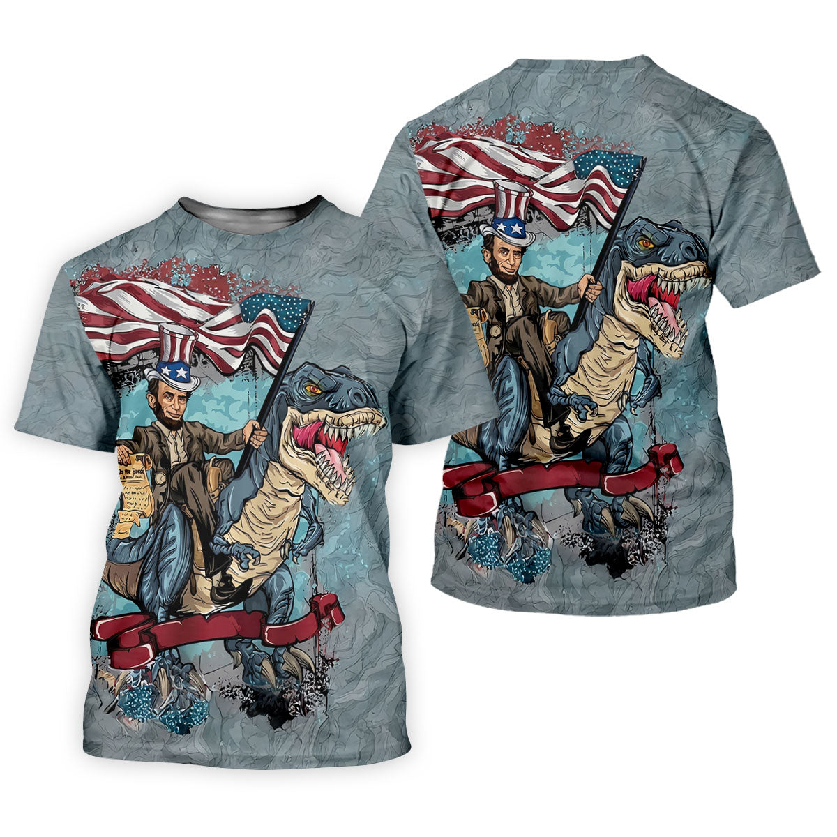 T-Rex Dinosaur US Flag Pattern 4th Of July Golf Shirt, Patriotic 250 Years Golf Shirt For Women