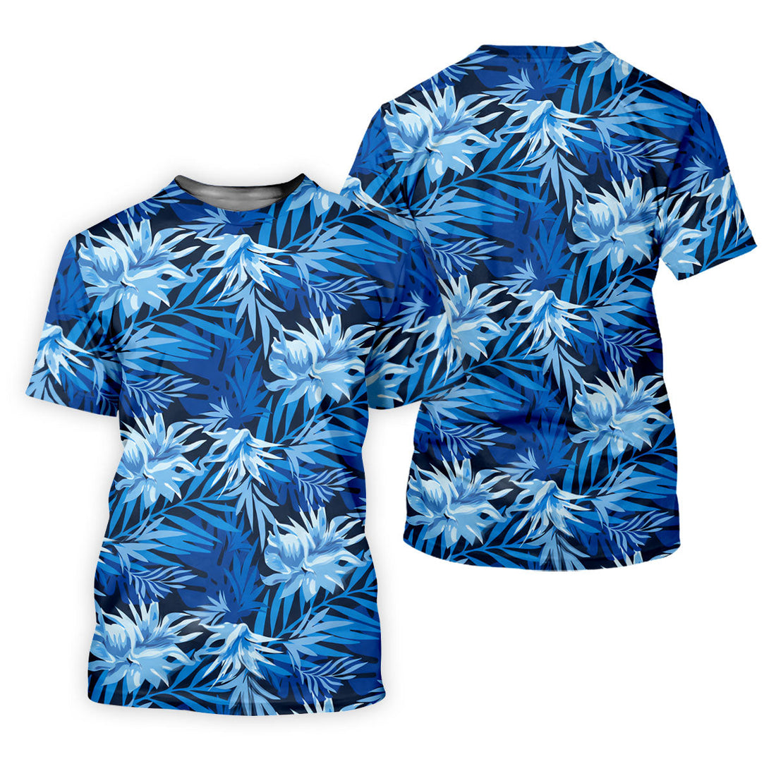 Blue Tropical Hibiscus Floral Golf Shirt, Womens Golf Tops, Women’s Golf Apparel