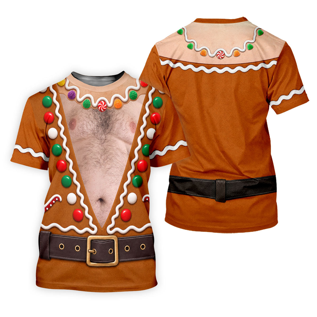 Funny Christmas Gingerbread Costume Polo Shirt, Mens Golf Apparel, Men's Golf Shirt