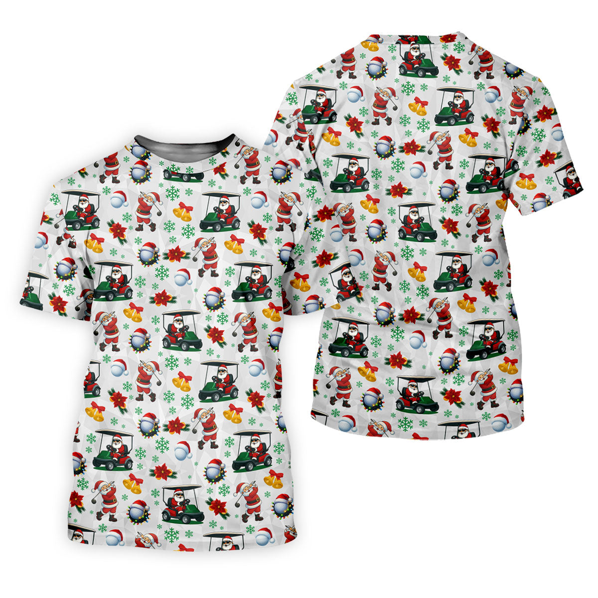 Santa Christmas White Polo Shirt ??ns, Fun Golf Shirts For Men, Christmas Golf Shirt, Golf Shirts For Men