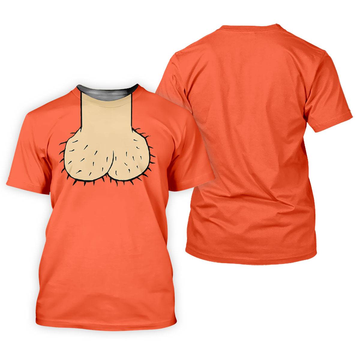 Orange Funny Dickhead Faux Chest Golf Shirt, Golf Shirts For Men, Mens Golf Apparel